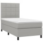 Box spring bed with light gray fabric mattress 100x200 cm by vidaXL, Beds and slatted bases - Ref: Foro24-3141753, Price: 371...