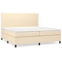 Cama box spring con colchón tela color crema 200x200 cm de vidaXL, Camas y somieres - Ref: Foro24-3141646, Precio: 692,42 €, ...