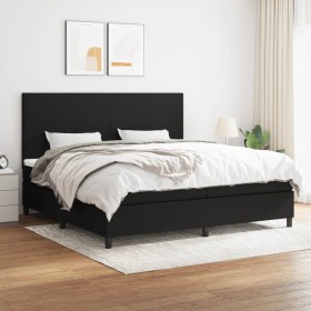 Box spring bed with black fabric mattress 200x200 cm by vidaXL, Beds and slatted bases - Ref: Foro24-3141643, Price: 636,36 €...