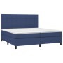 Box spring bed with blue fabric mattress 200x200 cm by vidaXL, Beds and slatted bases - Ref: Foro24-3141807, Price: 752,03 €,...