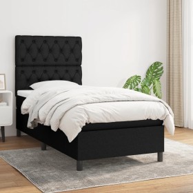 Cama box spring con colchón tela negro 80x200 cm de vidaXL, Camas y somieres - Ref: Foro24-3141971, Precio: 307,36 €, Descuen...