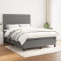 Cama box spring con colchón tela gris oscuro 140x200 cm de vidaXL, Camas y somieres - Ref: Foro24-3141858, Precio: 498,31 €, ...