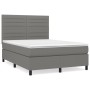 Cama box spring con colchón tela gris oscuro 140x200 cm de vidaXL, Camas y somieres - Ref: Foro24-3141858, Precio: 498,31 €, ...