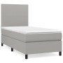 Cama box spring con colchón tela gris claro 90x190 cm de vidaXL, Camas y somieres - Ref: Foro24-3141577, Precio: 348,23 €, De...