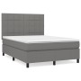 Cama box spring con colchón tela gris oscuro 140x200 cm de vidaXL, Camas y somieres - Ref: Foro24-3141778, Precio: 526,75 €, ...