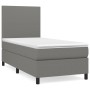 Cama box spring con colchón tela gris oscuro 90x200 cm de vidaXL, Camas y somieres - Ref: Foro24-3141586, Precio: 347,38 €, D...