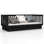 Solid black pine wood sofa bed 80x200 cm by vidaXL, Beds and slatted bases - Ref: Foro24-821563, Price: 152,99 €, Discount: %