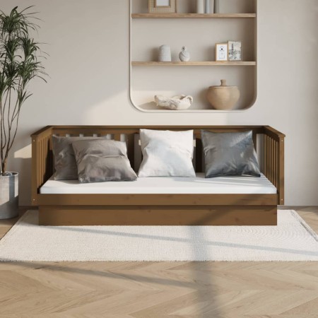 Sofá cama de madera maciza de pino marrón miel 80x200 cm de vidaXL, Camas y somieres - Ref: Foro24-821562, Precio: 160,58 €, ...