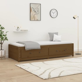 Honey brown solid pine wood sofa bed 80x200 cm by vidaXL, Beds and slatted bases - Ref: Foro24-821587, Price: 224,99 €, Disco...