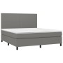 Cama box spring con colchón tela gris oscuro 180x200 cm de vidaXL, Camas y somieres - Ref: Foro24-3141634, Precio: 610,05 €, ...