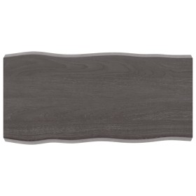 Treated wood table top brown live edge 80x40x(2-6) cm by vidaXL, Table tops - Ref: Foro24-364006, Price: 50,49 €, Discount: %