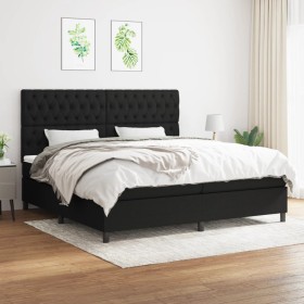 Box spring bed with black fabric mattress 200x200 cm by vidaXL, Beds and slatted bases - Ref: Foro24-3142043, Price: 703,84 €...