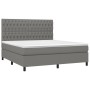 Cama box spring con colchón tela gris oscuro 180x200 cm de vidaXL, Camas y somieres - Ref: Foro24-3142034, Precio: 649,32 €, ...