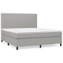 Box spring bed with light gray fabric mattress 180x200 cm by vidaXL, Beds and slatted bases - Ref: Foro24-3141633, Price: 608...