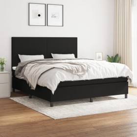 Cama box spring con colchón tela negro 160x200 cm de vidaXL, Camas y somieres - Ref: Foro24-3141627, Precio: 595,39 €, Descue...