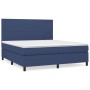 Cama box spring con colchón tela azul 160x200 cm de vidaXL, Camas y somieres - Ref: Foro24-3141631, Precio: 571,05 €, Descuen...