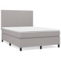 Box spring bed with light gray fabric mattress 140x190 cm by vidaXL, Beds and slatted bases - Ref: Foro24-3141609, Price: 491...