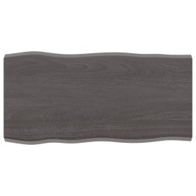 Treated wood table board with live edge, brown, 80x40x(2-4) cm. by vidaXL, Table tops - Ref: Foro24-364005, Price: 42,01 €, D...