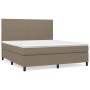 Cama box spring con colchón tela gris taupe 180x200 cm de vidaXL, Camas y somieres - Ref: Foro24-3141637, Precio: 633,98 €, D...