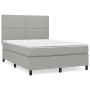 Box spring bed with light gray fabric mattress 140x190 cm by vidaXL, Beds and slatted bases - Ref: Foro24-3141689, Price: 485...