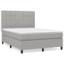 Cama box spring con colchón tela gris claro 140x190 cm de vidaXL, Camas y somieres - Ref: Foro24-3141769, Precio: 503,15 €, D...