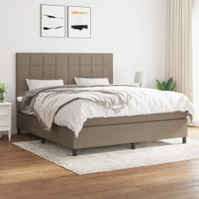 Box spring bed with taupe gray fabric mattress 160x200 cm by vidaXL, Beds and slatted bases - Ref: Foro24-3141789, Price: 621...