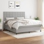 Box spring bed with light gray fabric mattress 160x200 cm by vidaXL, Beds and slatted bases - Ref: Foro24-3141785, Price: 593...