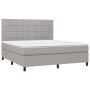 Box spring bed with light gray fabric mattress 160x200 cm by vidaXL, Beds and slatted bases - Ref: Foro24-3141785, Price: 593...