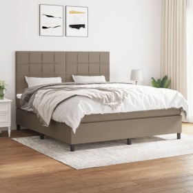 Cama box spring con colchón tela gris taupe 180x200 cm de vidaXL, Camas y somieres - Ref: Foro24-3141797, Precio: 649,77 €, D...