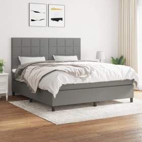 Cama box spring con colchón tela gris oscuro 160x200 cm de vidaXL, Camas y somieres - Ref: Foro24-3141786, Precio: 560,70 €, ...