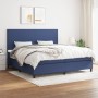 Box spring bed with blue fabric mattress 200x200 cm by vidaXL, Beds and slatted bases - Ref: Foro24-3141647, Price: 705,71 €,...