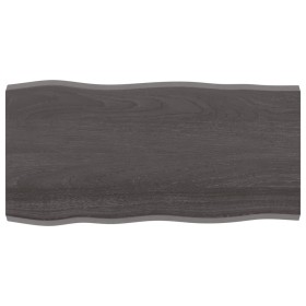 Treated wood table board with live edge, brown, 100x50x(2-4) cm by vidaXL, Table tops - Ref: Foro24-364017, Price: 53,76 €, D...