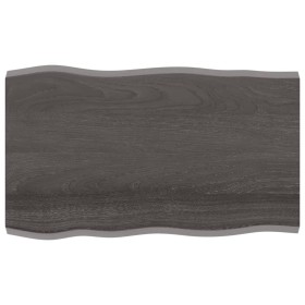 Treated wood table with live edge, brown, 100x60x(2-4) cm. by vidaXL, Table tops - Ref: Foro24-364020, Price: 63,99 €, Discou...