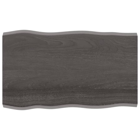 Treated wood table with live edge, brown, 100x60x(2-4) cm. by vidaXL, Table tops - Ref: Foro24-364020, Price: 127,61 €, Disco...