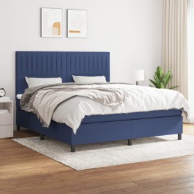 Cama box spring con colchón tela azul 180x200 cm de vidaXL, Camas y somieres - Ref: Foro24-3141959, Precio: 583,99 €, Descuen...