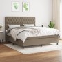 Box spring bed with taupe gray fabric mattress 160x200 cm by vidaXL, Beds and slatted bases - Ref: Foro24-3142029, Price: 629...