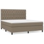 Cama box spring con colchón tela gris taupe 160x200 cm de vidaXL, Camas y somieres - Ref: Foro24-3142029, Precio: 628,85 €, D...