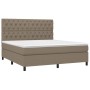 Cama box spring con colchón tela gris taupe 160x200 cm de vidaXL, Camas y somieres - Ref: Foro24-3142029, Precio: 628,85 €, D...