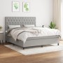 Cama box spring con colchón tela gris claro 160x200 cm de vidaXL, Camas y somieres - Ref: Foro24-3142025, Precio: 617,57 €, D...