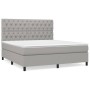 Cama box spring con colchón tela gris claro 160x200 cm de vidaXL, Camas y somieres - Ref: Foro24-3142025, Precio: 617,57 €, D...