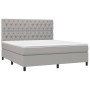 Cama box spring con colchón tela gris claro 160x200 cm de vidaXL, Camas y somieres - Ref: Foro24-3142025, Precio: 617,57 €, D...