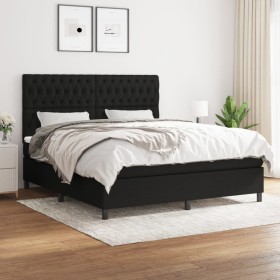 Cama box spring con colchón tela negro 180x200 cm de vidaXL, Camas y somieres - Ref: Foro24-3142035, Precio: 672,93 €, Descue...