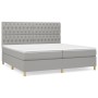 Cama box spring con colchón tela gris claro 200x200 cm de vidaXL, Camas y somieres - Ref: Foro24-3142601, Precio: 663,39 €, D...