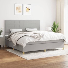 Cama box spring con colchón tela gris claro 200x200 cm de vidaXL, Camas y somieres - Ref: Foro24-3142361, Precio: 622,27 €, D...