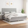 Box spring bed with light gray fabric mattress 200x200 cm by vidaXL, Beds and slatted bases - Ref: Foro24-3142361, Price: 641...