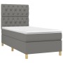 Cama box spring con colchón tela gris oscuro 80x200 cm de vidaXL, Camas y somieres - Ref: Foro24-3142530, Precio: 337,76 €, D...