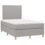 Cama box spring con colchón tela gris claro 120x200 cm de vidaXL, Camas y somieres - Ref: Foro24-3142161, Precio: 438,46 €, D...