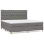 Cama box spring con colchón tela gris oscuro 200x200 cm de vidaXL, Camas y somieres - Ref: Foro24-3142602, Precio: 686,84 €, ...