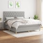 Box spring bed with light gray fabric mattress 160x200 cm by vidaXL, Beds and slatted bases - Ref: Foro24-3142585, Price: 604...