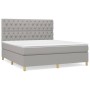 Cama box spring con colchón tela gris claro 160x200 cm de vidaXL, Camas y somieres - Ref: Foro24-3142585, Precio: 608,47 €, D...